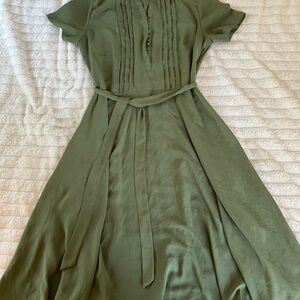 Nanette Lepore tie waist Olive Midi Dress